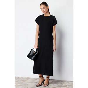 Trendyol Black A-line Midi Woven Short Sleeve Dress