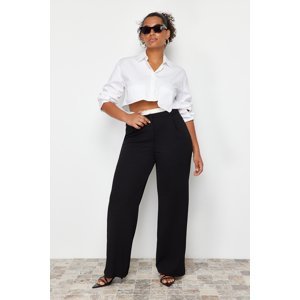 Trendyol Curve Black Waist Detailed Knitted Trousers