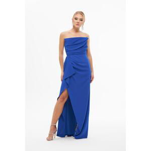 Carmen Saxon Crepe Stone Printed Slit Long Wedding Dress