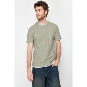 Trendyol Black-Mint Regular/Normal Fit 2-Pack Textured 100% Cotton T-Shirt