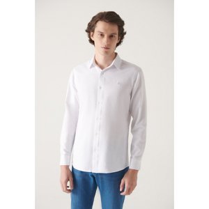 Avva Men's White Dobby Cotton Slim Fit Slim Fit Shirt