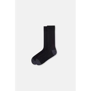 Dagi Men's Black Double Cylinder Cotton Socks