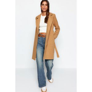 Trendyol Camel Belted Long Wool Cachet Coat