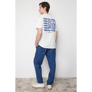 Trendyol Plus Size Ecru Relaxed/Comfortable Cut 100% Cotton T-shirt