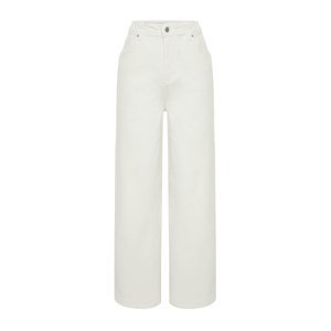 Trendyol White More Sustainable Elastic Waist High Waist Extra Wide Leg Jeans
