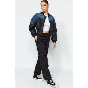 Trendyol Black Satin Normal Waist Parachute Jeans