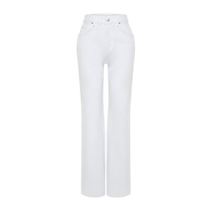 Trendyol White High Waist Wide Leg Jeans