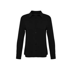 Trendyol Black Pearl Button Regular Fit Matte Woven Shirt