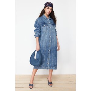 Trendyol Blue More Sustainable Denim Trench Coat