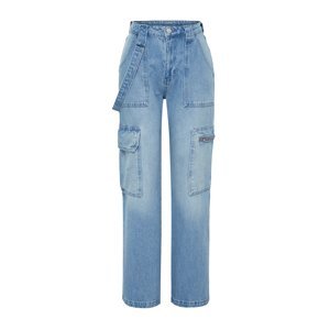 Trendyol Blue Pocket Detailed High Waist Wide Leg Jeans