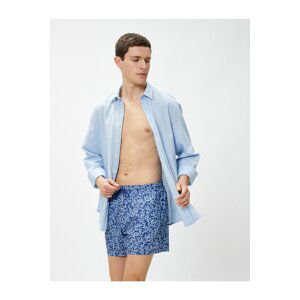 Koton Marine Shorts with Printed Tie Waist, Pocket Detailed.