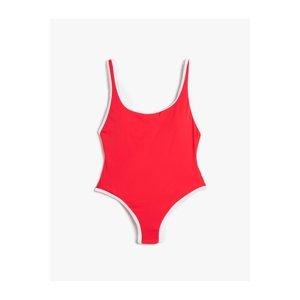 Koton Basic Swimsuit U Neck Piping Detailed Strap