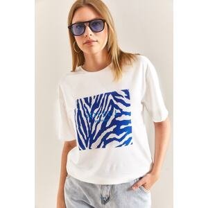 Bianco Lucci Women's Patterned Combed Cotton Tshirt