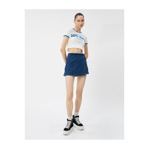 Koton Denim Short Skirt Mini Tie Detailed