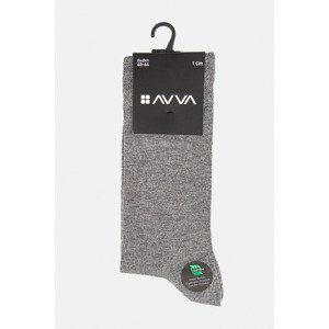 Avva Men's Gray Plain Bamboo Cleat Socks