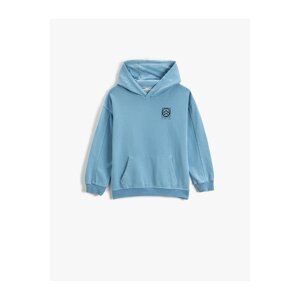 Koton Basic Hooded Sweatshirt Long Sleeve Print Detail Cotton