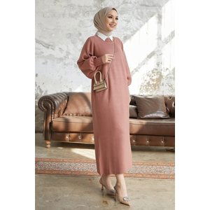 InStyle Mina Balloon Sleeve Knitwear Dress - Pale Pink