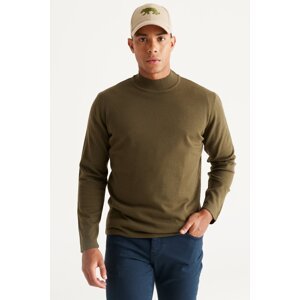 AC&Co / Altınyıldız Classics Men's Khaki Anti-Pilling Standard Fit Normal Cut Half Turtleneck Knitwear Sweater.