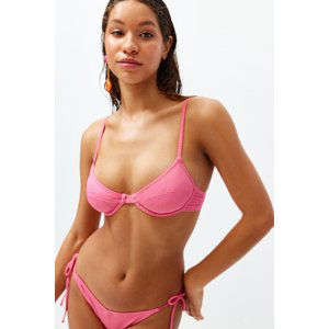 Trendyol Fuchsia Balconette Textured Bikini Top