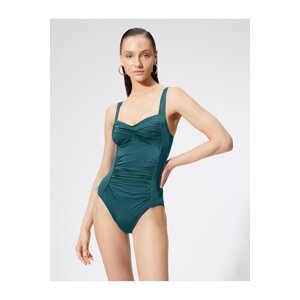 Koton Basic Swimsuit Draped Thick Straps Covered