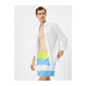 Koton Marine Shorts Color Block Laced Waist Pocket