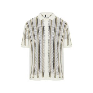 Trendyol Ecru Regular Fit Openwork Buttoned Shirt Collar Limited Edition Knitwear Cardigan Shirt