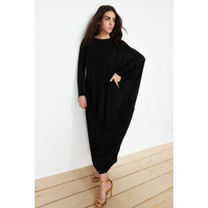 Trendyol Black Elegant Knitted Kaftan Dress