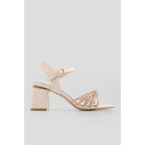 Marjin Women's Stone Heeled Evening Shoes Tayla Beige