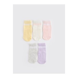 LC Waikiki 5-Piece Striped Baby Girl Socks