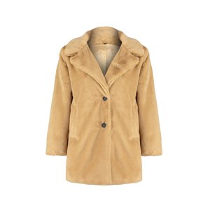 Trendyol Beige Oversize Wide Cut Plush Coat