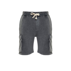 Trendyol Anthracite Regular/Normal Cut Antique/Pale Effect Shorts with Cargo Pockets & Bermuda