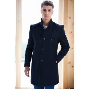 PLT8367 DEWBERRY MEN'S COAT-PLAIN NAVY BLUE