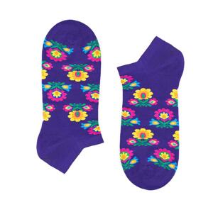 Folkstar Unisex's Socks Short Violet/Flowers