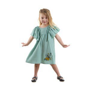 Denokids Floral Baby Girl Green Muslin Dress