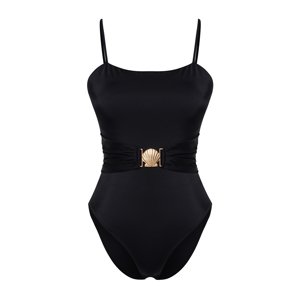 Trendyol Black Belted Strapless Accessory Regular Swimsuit