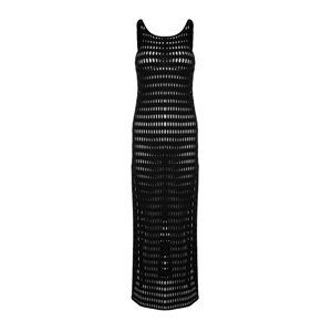 Trendyol Black Maxi Knitted Slit Knitwear effect Beach Dress