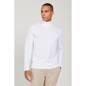 AC&Co / Altınyıldız Classics Men's Ecru Standard Fit Regular Cut Full Turtleneck Knitwear Sweater.