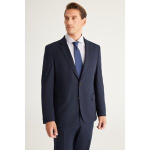 ALTINYILDIZ CLASSICS Men's Navy Blue Regular Fit Comfortable Cut Mono Collar Suit