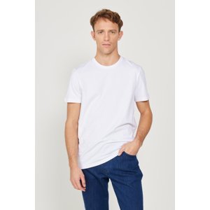 ALTINYILDIZ CLASSICS Men's White Slim Fit Slim Fit Crew Neck Cotton Short Sleeve T-Shirt