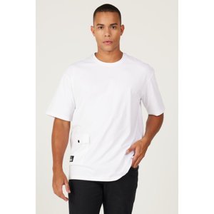 AC&Co / Altınyıldız Classics Men's White Loose Fit Crew Neck Cotton T-Shirt