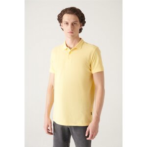 Avva Men's Yellow Polo Neck Slim Fit Slim Fit T-shirt