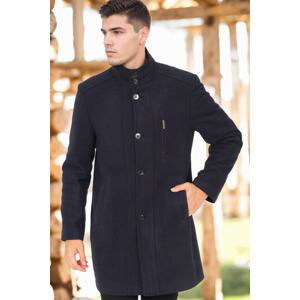 PLT8386 DEWBERRY MEN'S COAT-DIAGONAL DARK NAVY BLUE-3