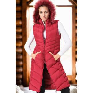 Z6725 DEWBERRY WOMEN'S VEST-PLAIN BURGUNDY