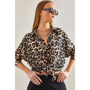 Bianco Lucci Women's Leopard Patterned Shirt