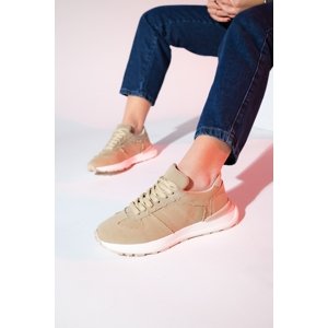 LuviShoes RAFAEL Beige Denim Women's Sports Sneaker