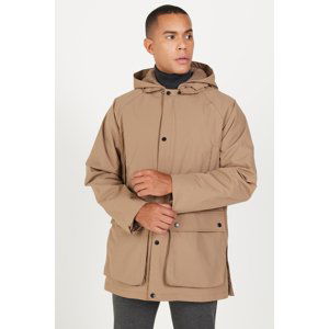 AC&Co / Altınyıldız Classics Men's Mink Hooded Stand Collar Standard Fit Warm Windproof Coat