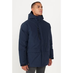 AC&Co / Altınyıldız Classics Men's Navy Blue Hooded High Neck Standard Fit Warm Windproof Jacket Coat