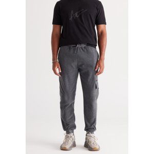 AC&Co / Altınyıldız Classics Men's Anthracite-melange Standard Fit Regular Cut Fleece Cargo Pocket Jogger Sweatpants