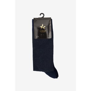 ALTINYILDIZ CLASSICS Men's Navy Blue-Khaki Patterned Bamboo Cleat Socks