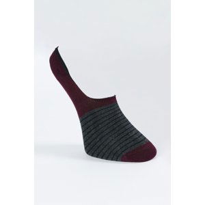 ALTINYILDIZ CLASSICS Men's Anthracite-Burgundy Patterned Single Ballerina Socks